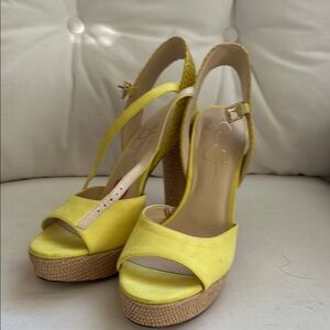 Never worn “Jessica Simpson” yellow platform sandals